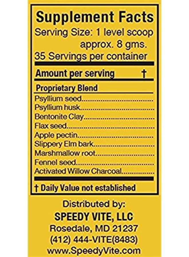 SpeedyVite ® Colon Detox Organic Supports Natural Removal of Toxins* Charcoal Psyllium Flax Apple Fiber Slippery Elm Fennel 10oz All Natural Powder (1 x 10oz) - Image 2