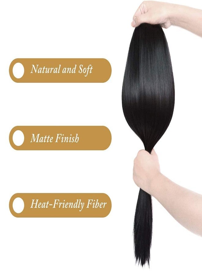 OAHU Hair Extension|Extension Hair|Straight Natural Black Long Hair Extensions Hairpieces for Women & Girls 24 Inch [NATURAL BLACK] - Image 5