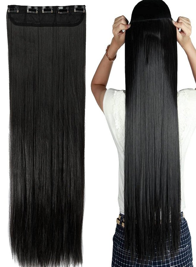 OAHU Hair Extension|Extension Hair|Straight Natural Black Long Hair Extensions Hairpieces for Women & Girls 24 Inch [NATURAL BLACK] - Image 1
