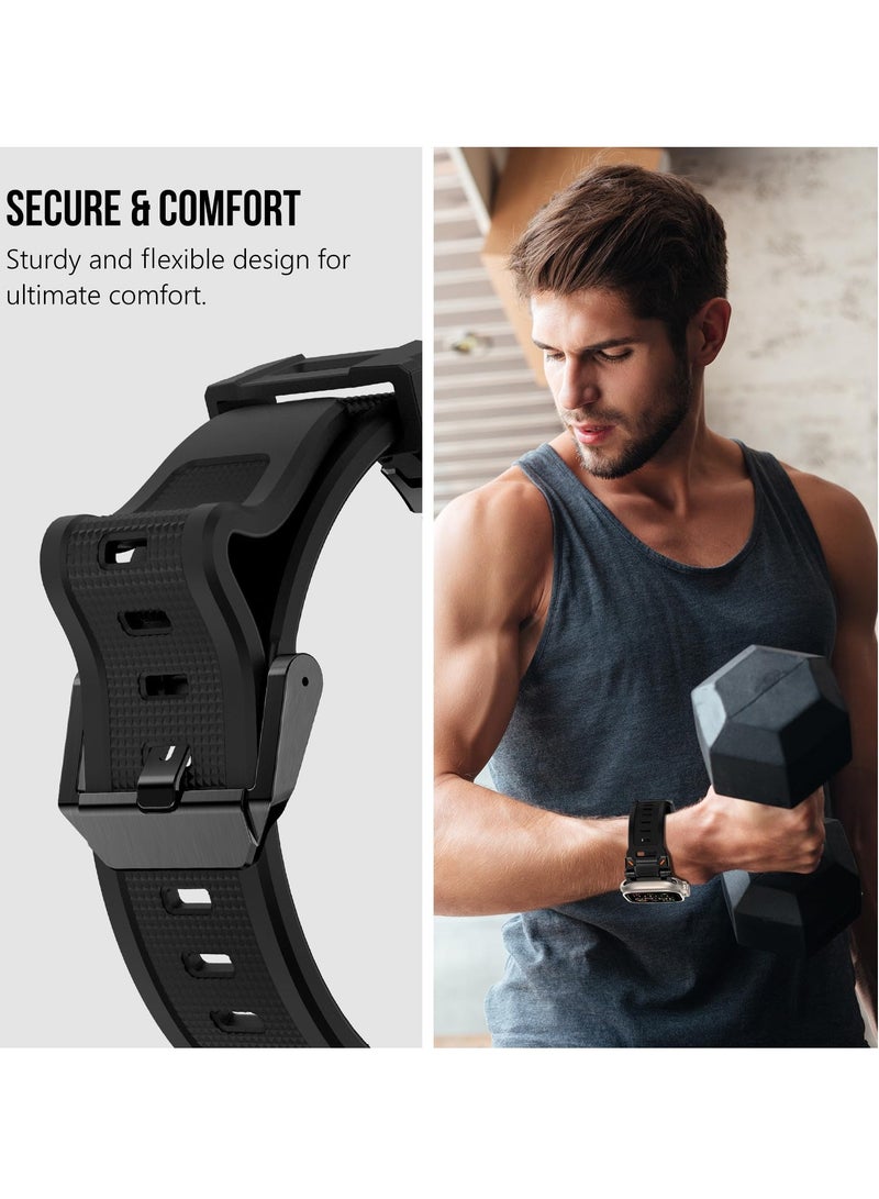 Durable Metal Connector Strap for Apple Watch Ultra and Series 9/8/7/6/SE, Rugged TPU Sport Replacement Band (49mm/45mm/44mm/42mm) - Image 5