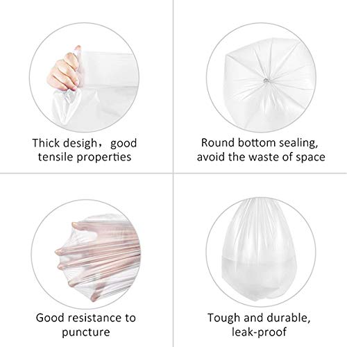 Magesh Small Trash Bags, Magesh 4 Gallon Trash Bag/Small Garbage Bags, Strong Wastebasket Liners for Bathroom Bedroom Office Trash Can, Clear 200 Counts - Image 5