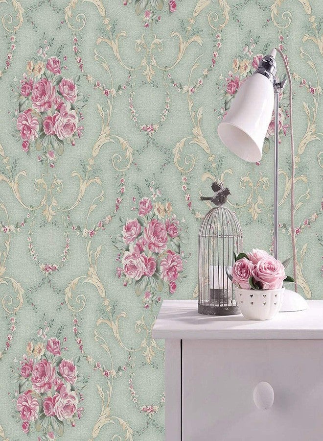 wolpin Wall Stickers DIY Wallpaper (45 x 500 CM, Sage Green) | Botanical Damask Flower Self Adhesive PVC Roll | Home Decoration for Living Room Hall Bedroom | Easy Peel and Stick Décor Paper - Image 5