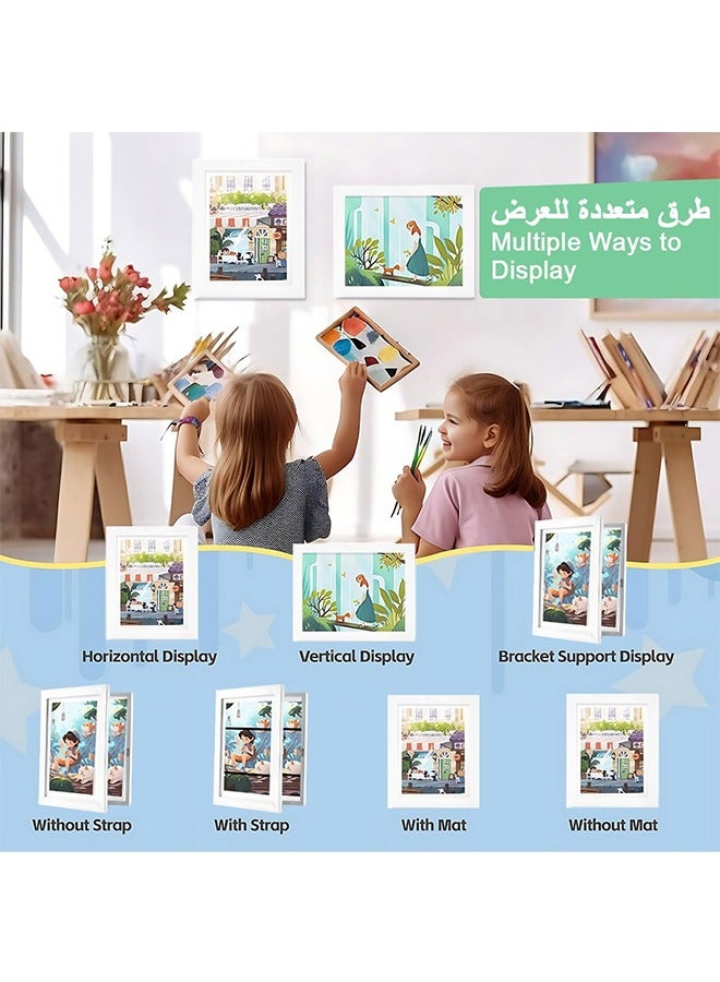 Kids Artwork Picture Frames Wood Display 8.5x11,Art Frames Front Opening Holds 50, White Great for Kids Drawings, Children Art Projects  - Image 4