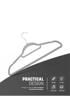 Non-Slip Velvet Suit Hangers - Ultra Thin Space Saving 360 Degree Swivel Hook Strong and Durable Clothes Hangers Hold Up-to 10 Lbs, for Coats, Jackets, Pants, Dress Clothes (25, Grey) - pzsku/ZFE357C19FA523CE82A75Z/45/_/1727171175/d1ef49ef-9779-4d30-a266-9338293dd9a0