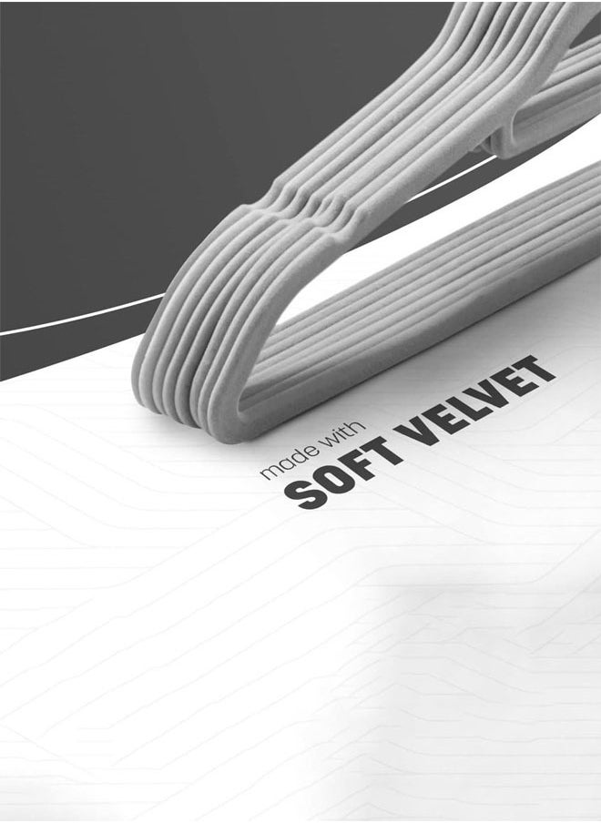 D'HOME Non-Slip Velvet Suit Hangers - Ultra Thin Space Saving 360 Degree Swivel Hook Strong and Durable Clothes Hangers Hold Up-to 10 Lbs, for Coats, Jackets, Pants, Dress Clothes (25, Grey)  - Image 4