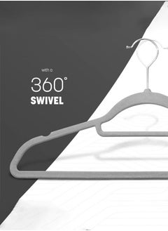 Non-Slip Velvet Suit Hangers - Ultra Thin Space Saving 360 Degree Swivel Hook Strong and Durable Clothes Hangers Hold Up-to 10 Lbs, for Coats, Jackets, Pants, Dress Clothes (25, Grey) - pzsku/ZFE357C19FA523CE82A75Z/45/_/1727171183/f1451665-e4c9-4990-9c63-204982d63fe8