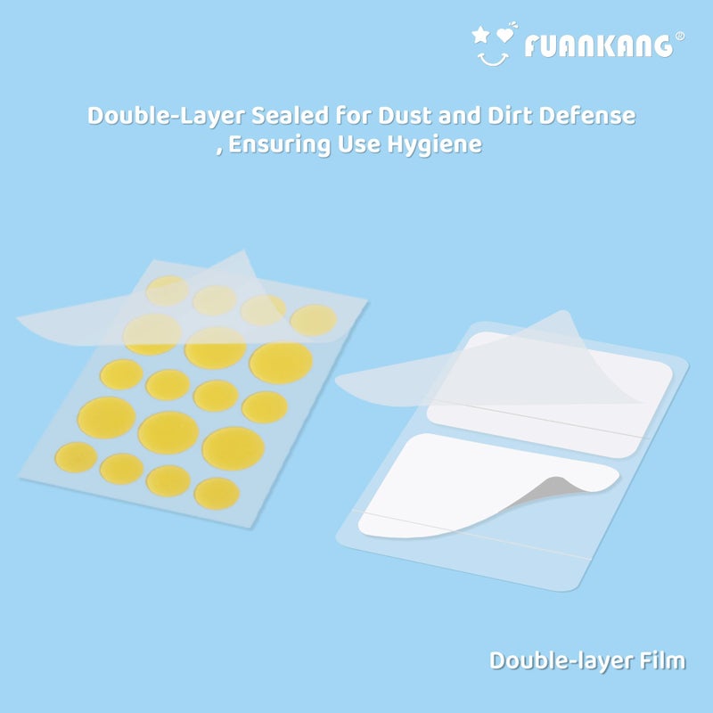 FUANKANG Pimple Patches for Face, Colorful Hydrocolloid Patches, Good for blemishes with a head and visible gunk , Cute Round Heart Acne Patch, 104 Count (With a mirror case) - Image 4
