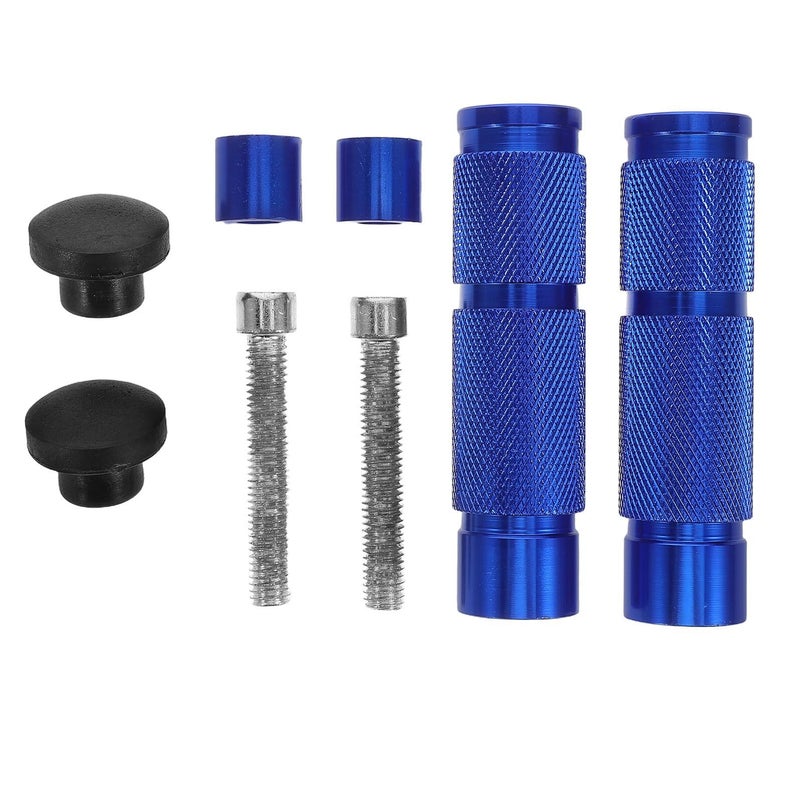Aluminum Alloy Motorcycle Foot Pegs Heavy Duty Front Rear Footrest Blue - Image 2