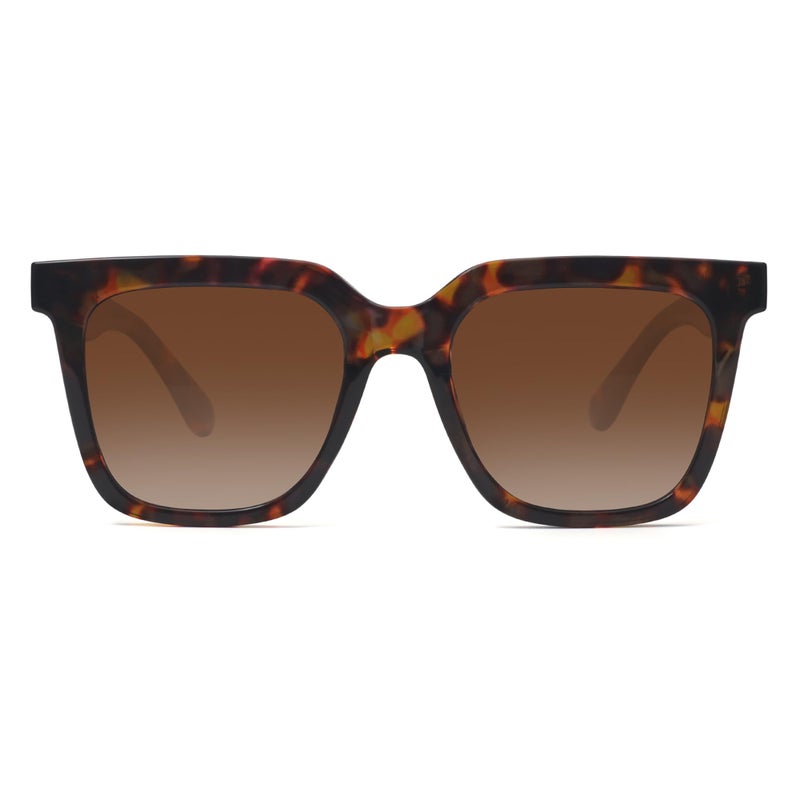 Fozono Large Square Sunglasses Trendy Polarized Sunglasses for Women Men Classic Retro Style UV400 Protection Leopard Brown - Image 1