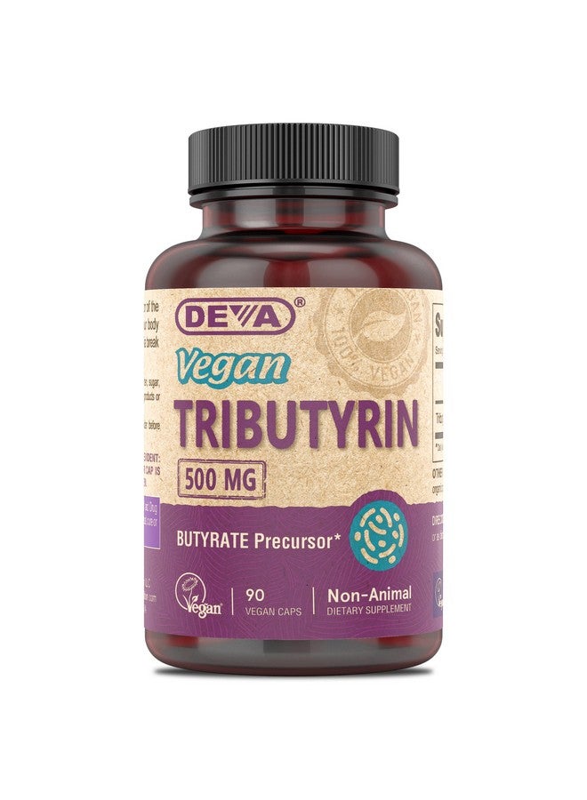 DEVA Vegan Tributyrin Supplement - Butyrate Precursor, Gut Barrier Support, Butyric Acid, 500 MG Vegan Capsules, Leaky Gut Support, Digestion, 90 Count - Image 1