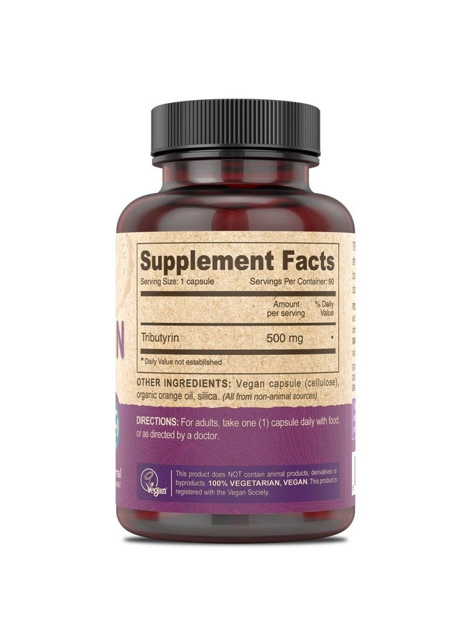 DEVA Vegan Tributyrin Supplement - Butyrate Precursor, Gut Barrier Support, Butyric Acid, 500 MG Vegan Capsules, Leaky Gut Support, Digestion, 90 Count - Image 3