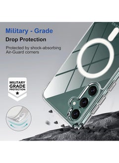 Waldic Samsung Galaxy S25 Plus Magsafe Case|Ultra-Hybrid Back Case Cover Compatible With Magsafe|Camera Protection|Hard Crystal Clear Back|Shockproof Bumper Case Cover For Samsung Galaxy S25 Plus - Clear  - Image 2