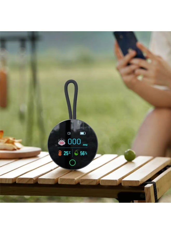 جهاز كشف أول أكسيد الكربون 3 في 1، شاشة LCD عالية الدقة، جهاز مراقبة جودة الهواء لأول أكسيد الكربون، بطارية 1000 مللي أمبير في الساعة، جهاز إنذار كاشف أول أكسيد الكربون، مستشعر درجة الحرارة والرطوبة، ضروري للسفر. - Image 3