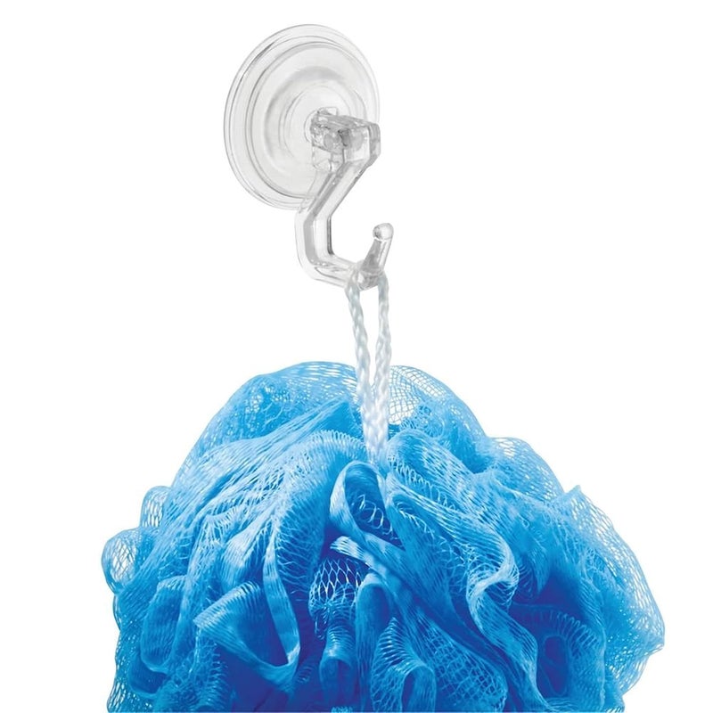 InterDesign 4-Pack Power Lock Bathroom Shower Plastic Suction Cup Hooks Combo for Wall for Kitchen, Bathroom, Bedroom, Keys, Bag, Towels - Clear - Image 4