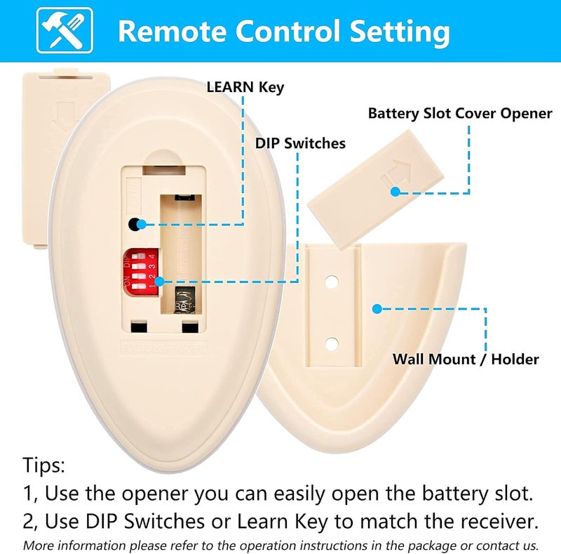CENMING 35T1 Replacement Remote for Harbor Breeze Allen Roth Ceiling Fan Remote Control, w/Light Dimmer Learn Key 3-Speed 303.9MHz, Replace for L3HFAN35T 35T L3HFAN35T1 FAN-35T1(Remote Only) - Image 5
