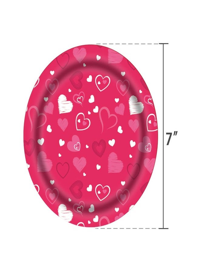 ASVNRES Valentine's Day Heart Love Paper Plates Party Theme Paper Plates, Pink Disposable Plates Love Party Round Plate (16) - Image 5