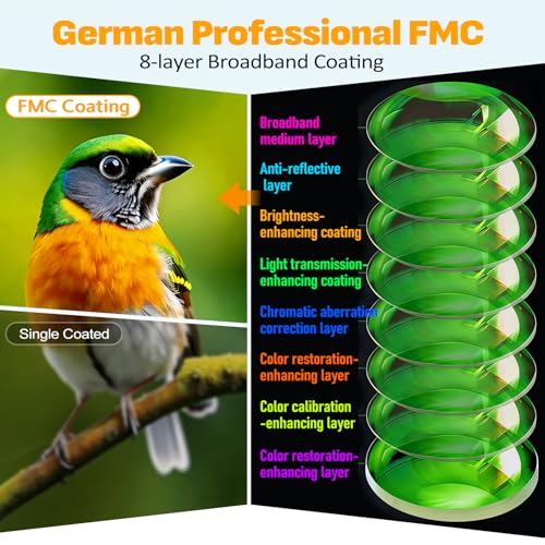 Asacam® 12x42 Military Grade Binoculars for Adults - 8K Ultra HD German ED Glass High Power Binocular for Bird Watching, Hunting Gear, Travel Vacations Essential - Image 4