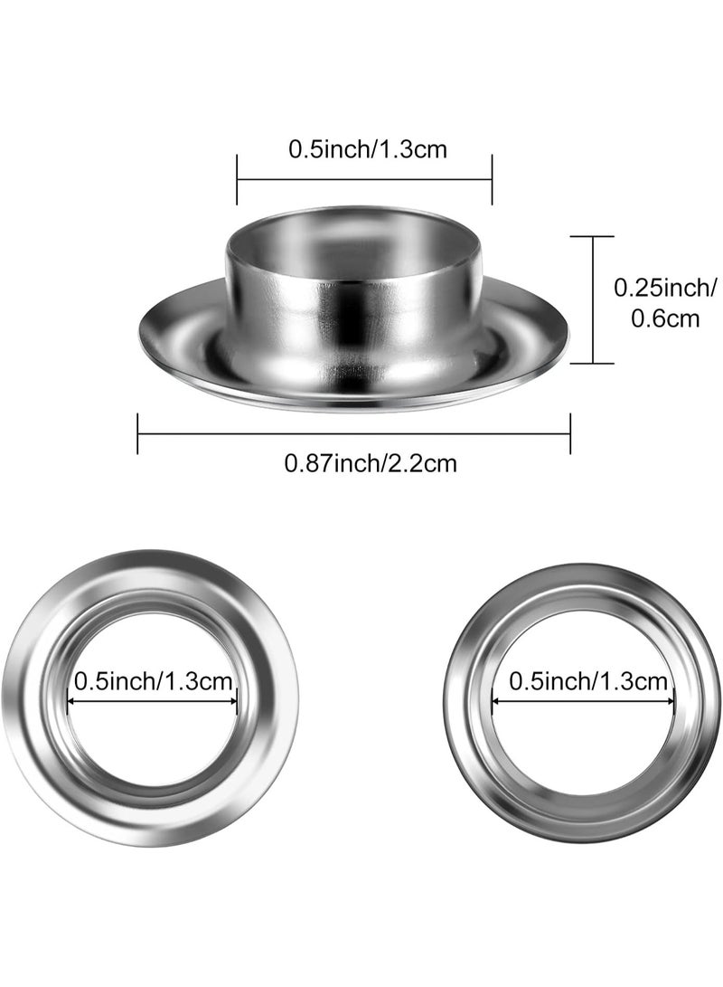 Ahvqevn Grommet Tool Kit, Grommet Setting Tool and 100 Sets Grommets Eyelets with Storage Box (1/2 Inch Inside Diameter) - Image 3