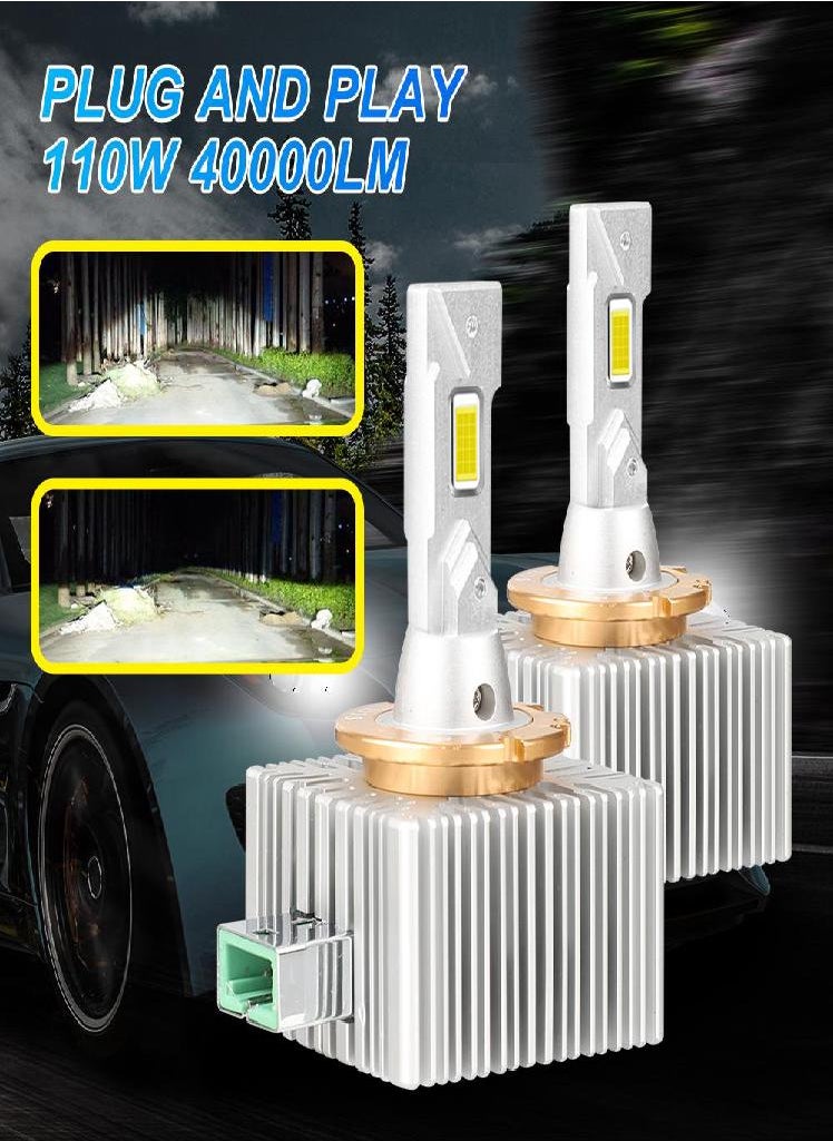 Eckek - D1S D3S LED Headlights Laser 40000Lm D4S D5S D2S Auto Bulbs Canbus CSP 110W D1R D2R D3R D4R Car Lamp 1:1 Xenon HID - Image 1