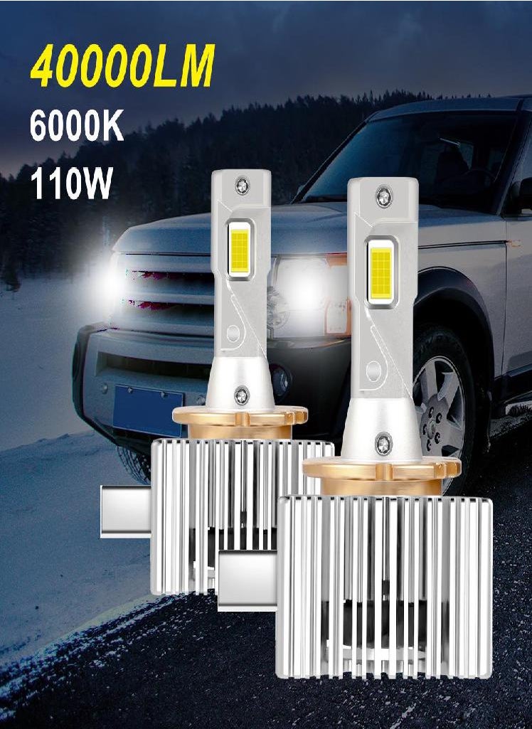 Eckek - D1S D3S LED Headlights Laser 40000Lm D4S D5S D2S Auto Bulbs Canbus CSP 110W D1R D2R D3R D4R Car Lamp 1:1 Xenon HID - Image 1