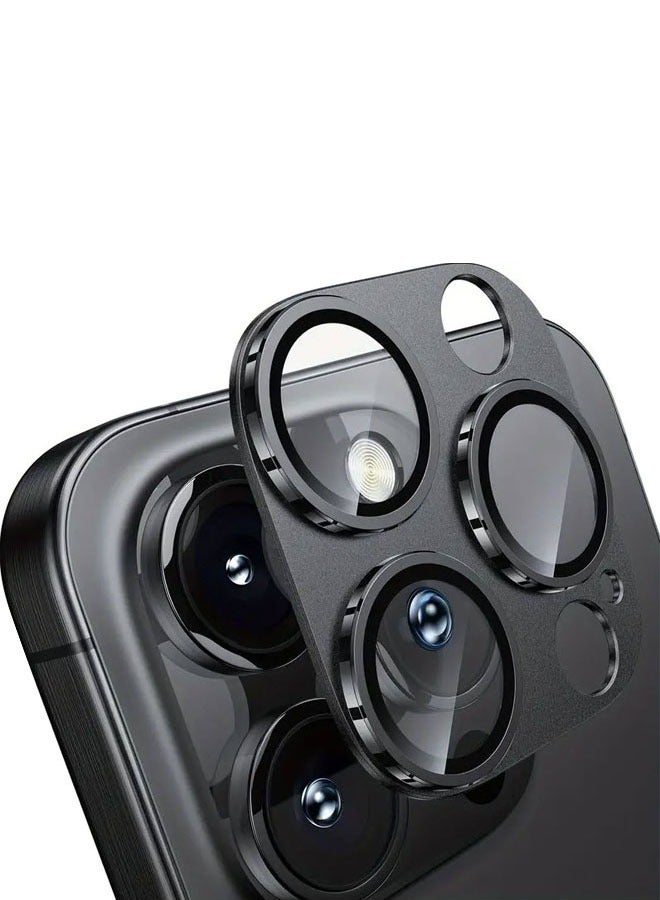 حامي كاميرا ايفون 16 برو ماكس/ 16 برو عالي الجودة - تيتانيوم أسود - Image 2