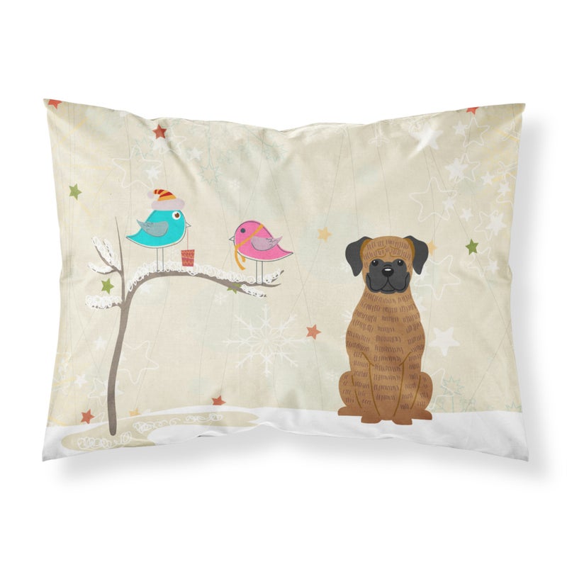 Caroline's Treasures ""Caroline's Treasures Christmas Presents between Friends Brindle Boxer Fabric Standard Pillowcase BB2589PILLOWCASE  Multicolor"" 
