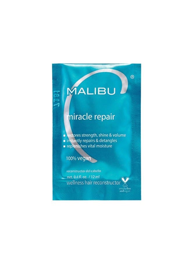 Malibu C Miracle Repair Hair Reconstructor (1 Packet) - Nourishing Hair Repair Treatment for Weak, Damaged Strands - Flax Protein & Vitamin B5 for Hair Strength - Image 1