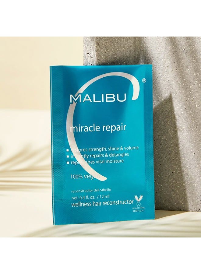 Malibu C Miracle Repair Hair Reconstructor (1 Packet) - Nourishing Hair Repair Treatment for Weak, Damaged Strands - Flax Protein & Vitamin B5 for Hair Strength - Image 3