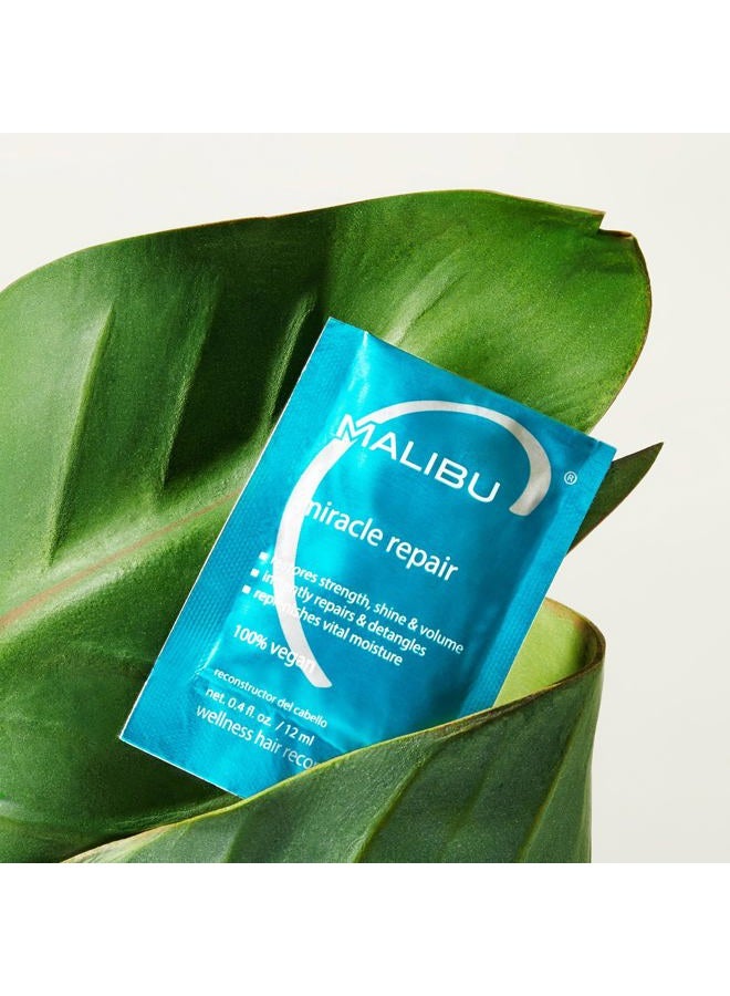 Malibu C Miracle Repair Hair Reconstructor (1 Packet) - Nourishing Hair Repair Treatment for Weak, Damaged Strands - Flax Protein & Vitamin B5 for Hair Strength - Image 2