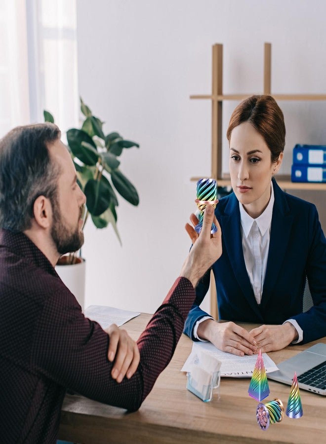 مجسم هرمي ثلاثي الأبعاد مطبوع بتقنية الطباعة ثلاثية الأبعاد، لعبة مخروطية لتخفيف التوتر، لعبة أسطوانية لتخفيف القلق، لعبة سحرية لتزيين سطح المكتب - Image 5
