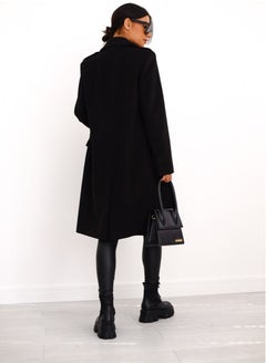 Loquat New Women's Fashion Simple Long Sleeve Lapel Button Wool Overcoat  - Image 2