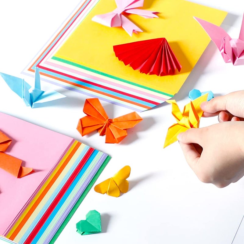 MIDUOLE Origami Paper, Pack of 200 Sheets - 20 Vivid Colors - Double Sided - 6 Inch Square, Easy Fold Paper for Kids Adult Beginners Training Arts & Crafts Projects. - Image 3