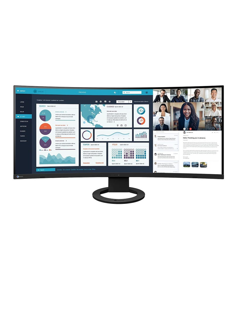 EIZO FlexScan EV3895 37.5-Inch UWQHD+ (3840 x 1600) Ultra Wide Curved Monitor 
(Black) / 24:10 Aspect Ratio/Anti-Glare IPS/Anti-Fatigue Reduction - Image 2