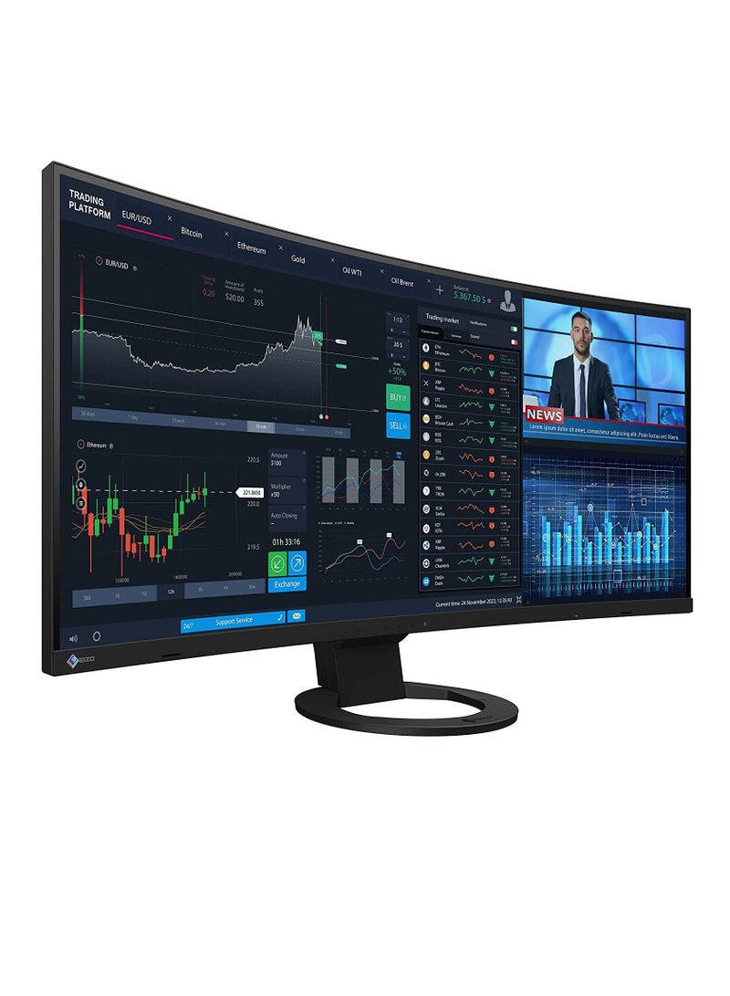 EIZO FlexScan EV3895 37.5-Inch UWQHD+ (3840 x 1600) Ultra Wide Curved Monitor 
(Black) / 24:10 Aspect Ratio/Anti-Glare IPS/Anti-Fatigue Reduction - Image 3
