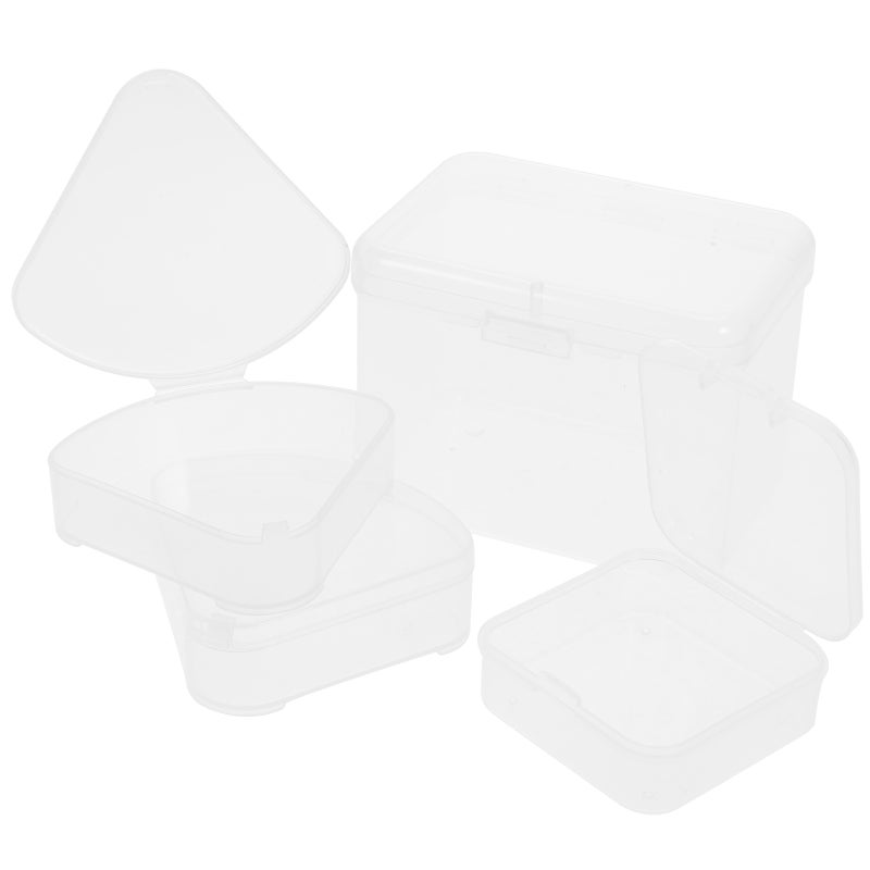 4pcs Transparent Makeup Sponge Box Portable Cosmetic Holder Versatile Box for Powder Puff - Image 1