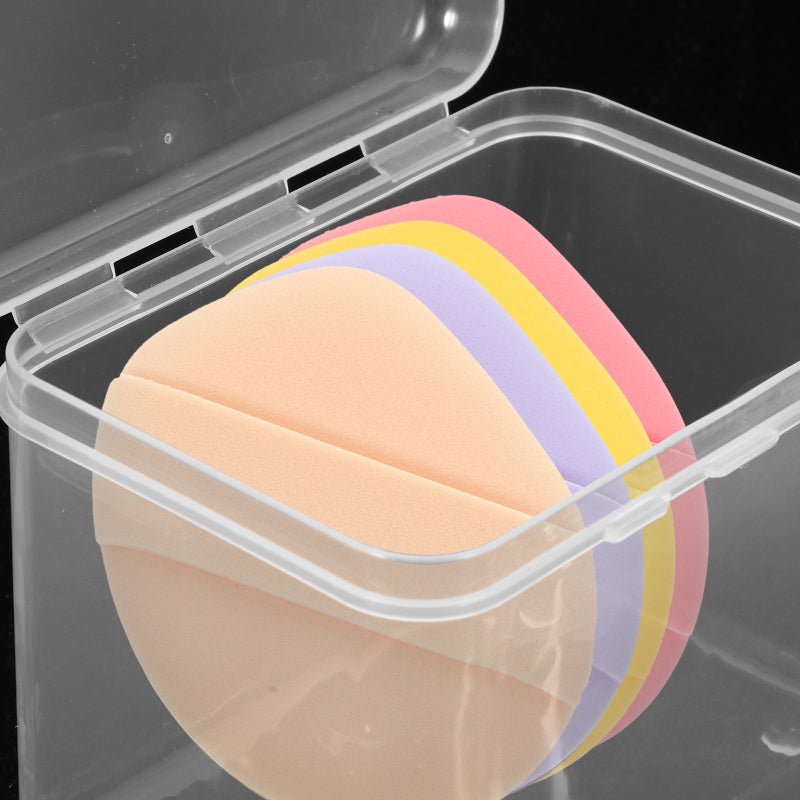 4pcs Transparent Makeup Sponge Box Portable Cosmetic Holder Versatile Box for Powder Puff - Image 2