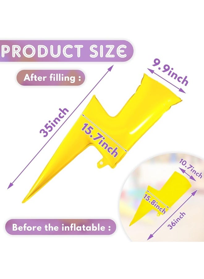Kasyat 8 Pieces 36 Inch Yellow Lightning Bolt Balloons Large Flash Foil Party Balloons Foil Balloons for Birthday Party, Wedding, Baby Shower Decorations - Image 5