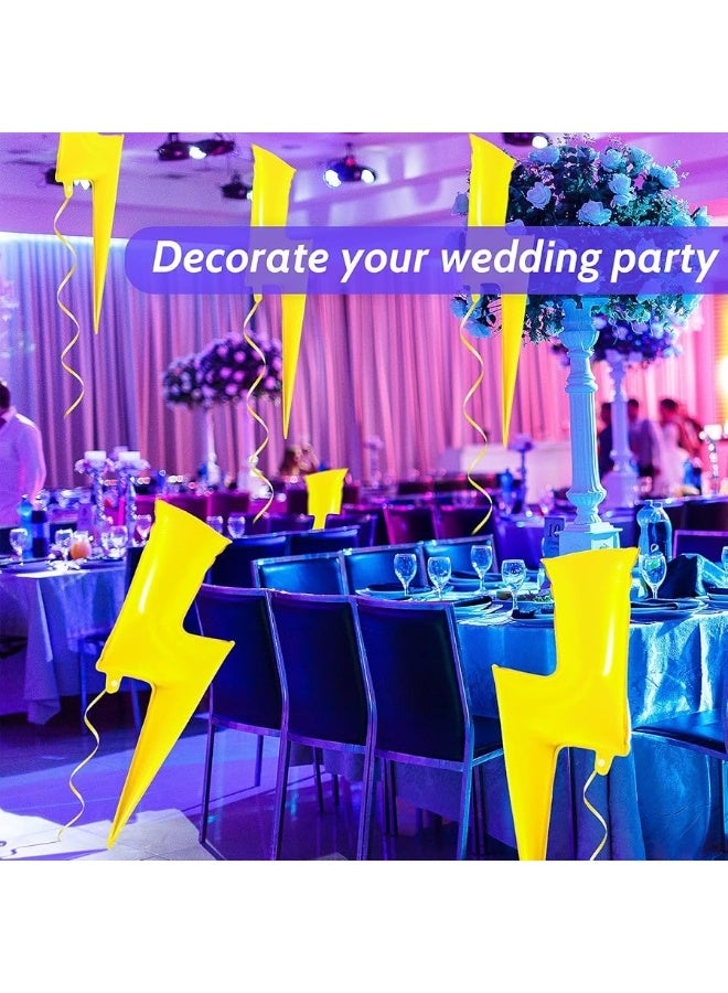 Kasyat 8 Pieces 36 Inch Yellow Lightning Bolt Balloons Large Flash Foil Party Balloons Foil Balloons for Birthday Party, Wedding, Baby Shower Decorations - Image 4