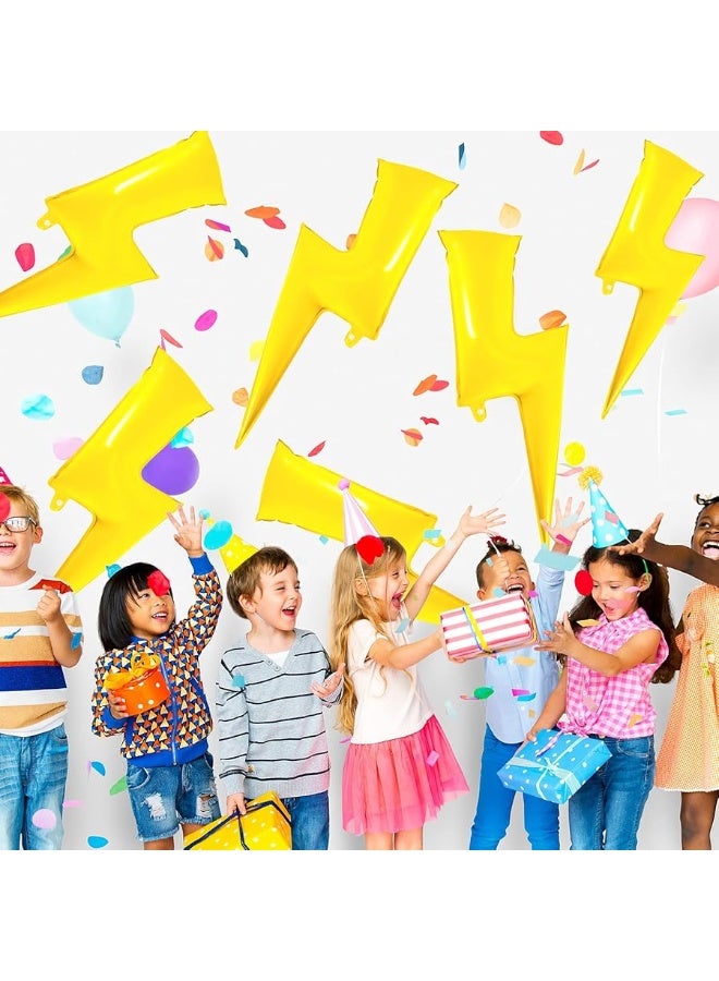 Kasyat 8 Pieces 36 Inch Yellow Lightning Bolt Balloons Large Flash Foil Party Balloons Foil Balloons for Birthday Party, Wedding, Baby Shower Decorations - Image 1