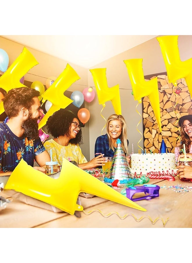 Kasyat 8 Pieces 36 Inch Yellow Lightning Bolt Balloons Large Flash Foil Party Balloons Foil Balloons for Birthday Party, Wedding, Baby Shower Decorations - Image 2
