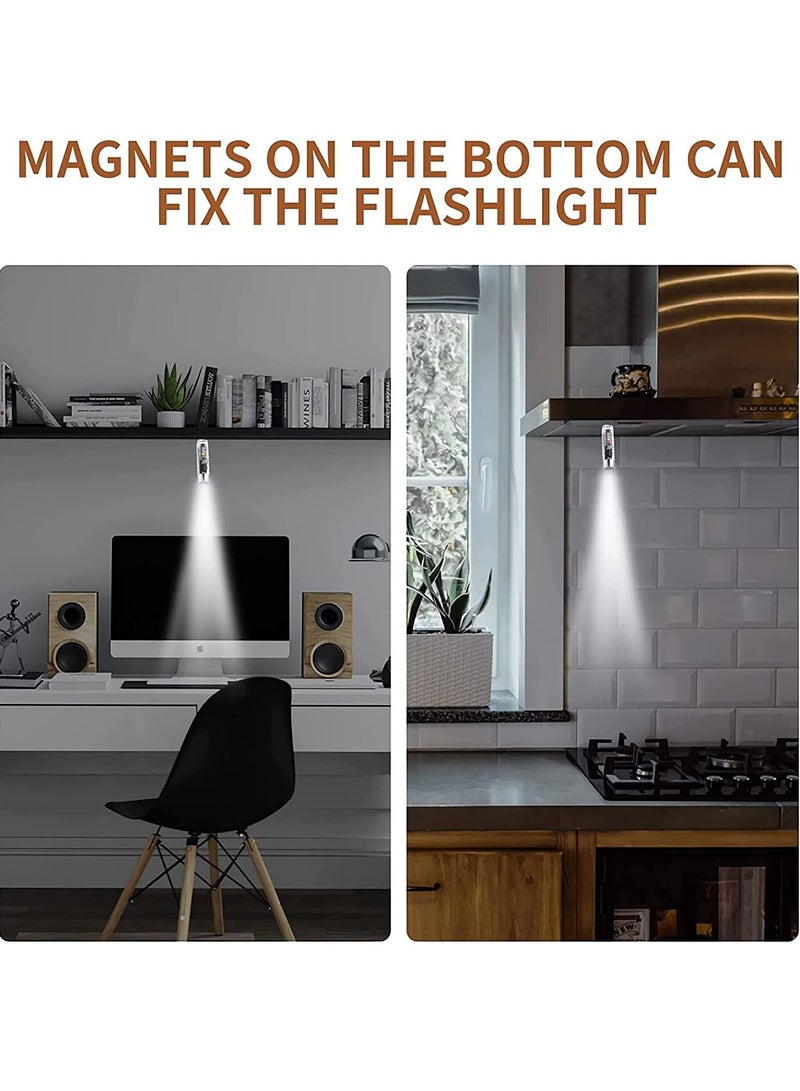 Mini LED Flashlights USB Rechargeable Small Keychain Flashlight with 11 Modes of Main & Side Light, Portable Pocket EDC Flash Light for Daily Using, Backpacking, Camping, and Hiking, etc. - Image 3