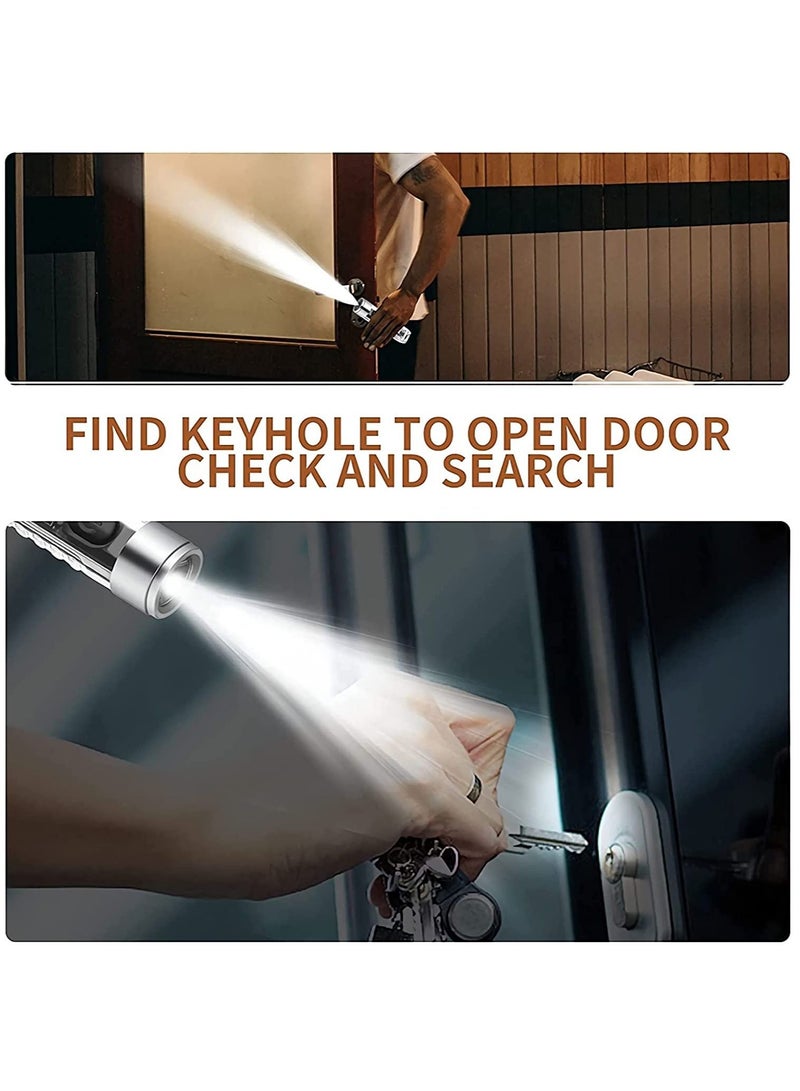 Mini LED Flashlights USB Rechargeable Small Keychain Flashlight with 11 Modes of Main & Side Light, Portable Pocket EDC Flash Light for Daily Using, Backpacking, Camping, and Hiking, etc. - Image 2