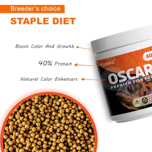 TUNAI All Life Stages Supreme Formula Oscar Fish Food Fortified with 40% Protein and Vitamins, Essential for Color Enhancement, Growth for Medium and Large Sized Oscar Fishes, 4Mm Pellet Size, 100G - Image 3