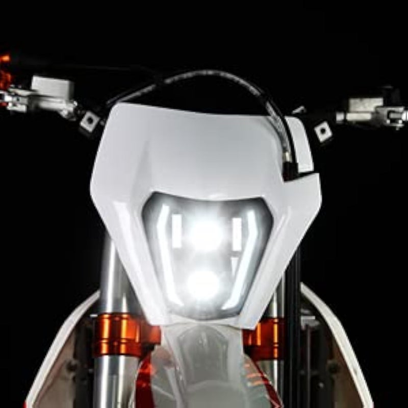CHANGCHENG Dirt Bike Headlight LED With Turn Signals Universal Headlight Kit Light For Enduro Dirt Bike Motocross Supermoto ATVWhite