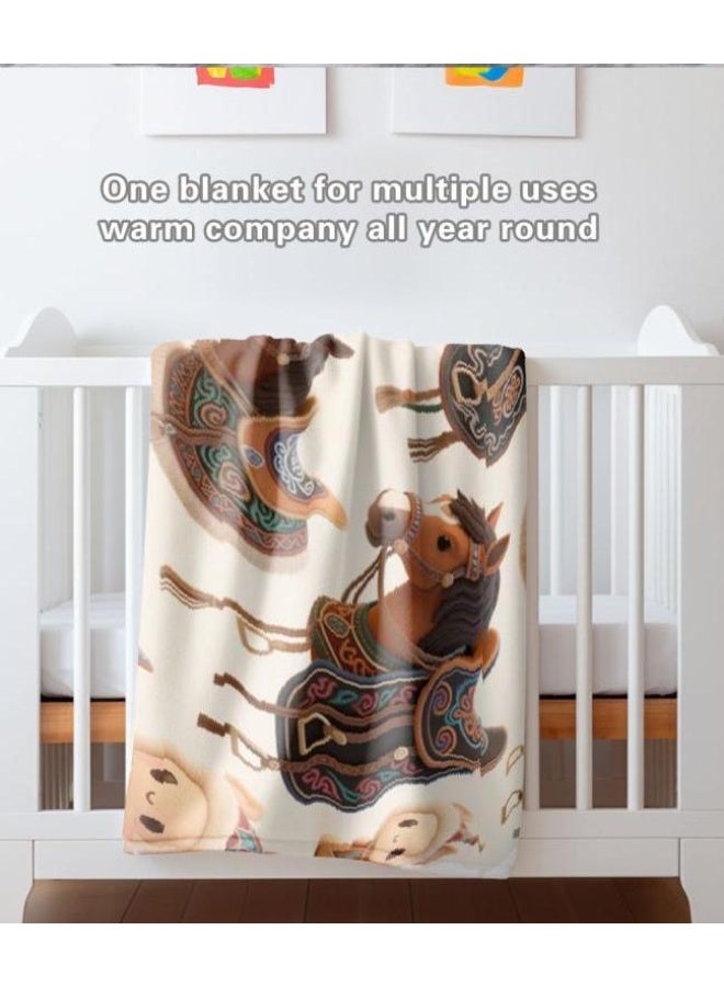 عام بطانية رقيقة من الفانيلا الكرتونية للأطفال والرضع (دافئة ومريحة، ومناسبة للنوم والألعاب) 70 سم * 100 سم - Image 1