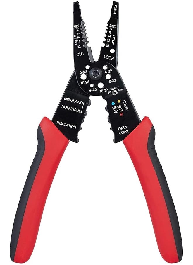 PROMASS promass Wire Stripper: Multifunctional Wire Cutter Crimping Stripping Plier Tool Self-adjusting Wire Crimping Tool Automatic Cables Crimper Wire Stripping Cutting Crimping Cut up to 24 AWG  - Image 1