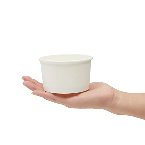 Juvale أكواب الآيس كريم من جوفالي - 8 أونص، بيضاء، 100 قطعة - أكواب حلوى وسنداي ورقية قابلة للتصرف وأطباق آيس كريم لبار السنداي - Image 5