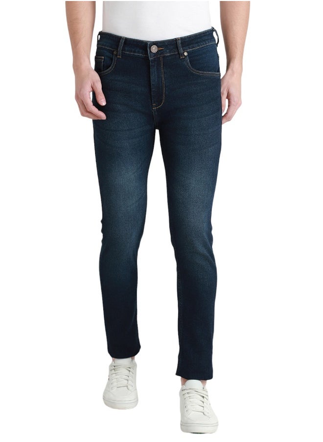 Dennis Lingo Men's Slim Fit Mid Blue Stretch Jeans - Cotton Blend for Comfort  - Image 3