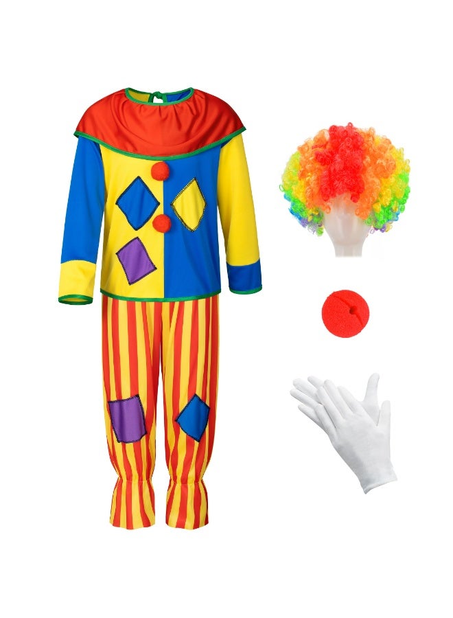 CMGTYYD 5Pcs Kids clown costume set Circus costume Boys and Girls Cosplay Costumes Quick Dress up for Clown(110cm) - Image 1