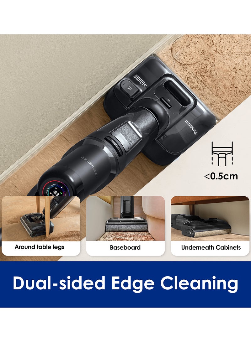 Tineco Floor One S7 Stretch Ultra Cordless Wet Dry Vacuum Cleaner, 180°Lay-Flat Anti-Tangle Design, 50 Minutes Runtime, 185℉ Flashdry Self-Cleaning, Dual-Sided Edge Cleaning Floor Cleaner 230 W FW061600AE Black - Image 5